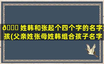 🐕 姓韩和张起个四个字的名字女孩(父亲姓张母姓韩组合孩子名字)